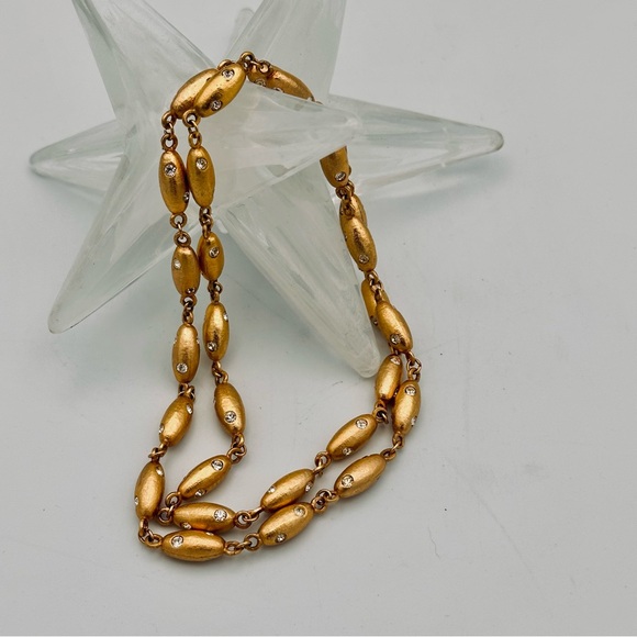 Vintage Gold Plated & Crystal Necklace - Picture 2 of 6